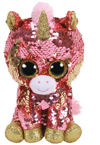 TY Beanie Boos flitrový SUNSET - jednorožec 15 cm