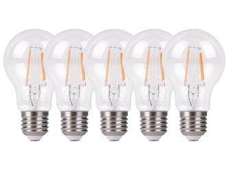 Tesla LED žárovka FILAMENT RETRO BULB 5 ks E27/7.2W/230V/806lm/25 000h/2700K teplá bílá/360st/čirá