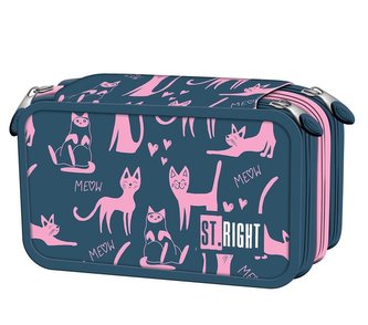 Piórnik potrójny z wyposażeniem Lazy Cats