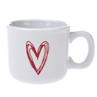Keramický hrnek se srdcem, bílý, 12/96