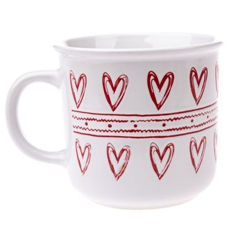 Keramický hrnek se srdci, bílý, 6/36