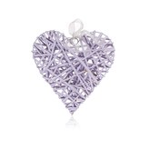 HOME DECOR Dekorativní srdce 28 x 28 cm, fialové