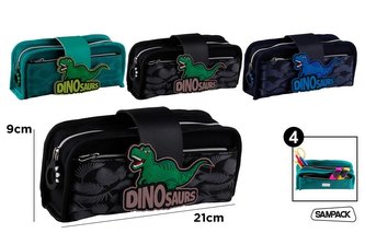 Piórnik marzenia jednokomorowy 21x9cm Dinosaur MIX