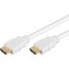 PremiumCord HDMI High Speed + Ethernet kabel,bílý, zlacené konektory, 3m