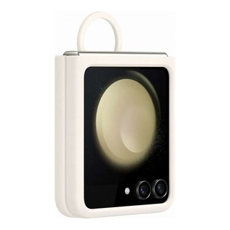 Samsung Silicone Case with Ring Z Flip5 Cream