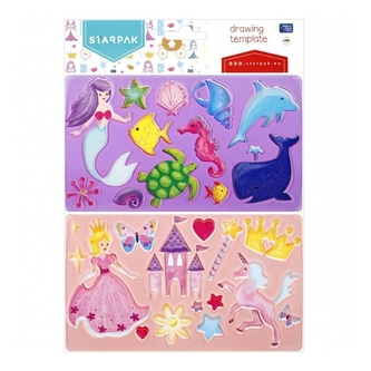 Plastikowy szablon rysunkowy - księżniczki 2szt