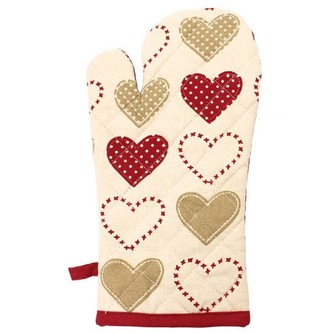HOME ELEMENTS Kuchyňská chňapka s magnetem 18*32 cm, Srdcový motiv