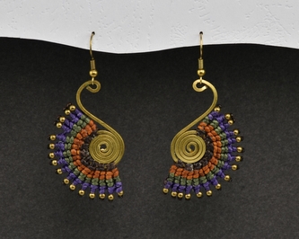 Náušnice drhané Křídla - M