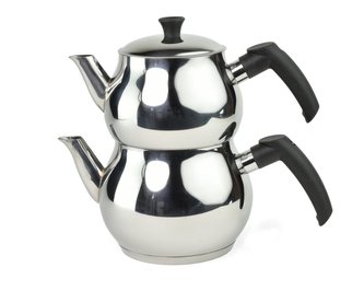 Turecká nerezová dvojkonvice Caydanlik Aile Boy plastové úchyty