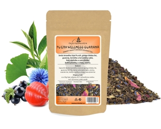 Tmavý aromatizovaný čaj Pu Erh Wellness Guarana 200 g