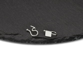 Stříbrná minimalistická záušnice 1ks čtverec