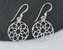 Stříbrné visací náušnice, Mandala - pár - 21 mm, prům. 18 mm
