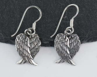 Stříbrné visací náušnice Křídla