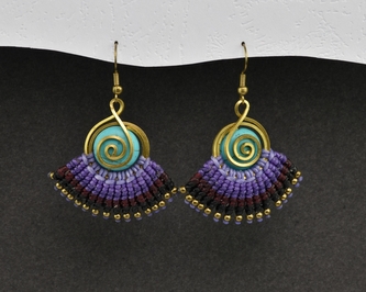 Náušnice drhané s Tyrkenitem - B