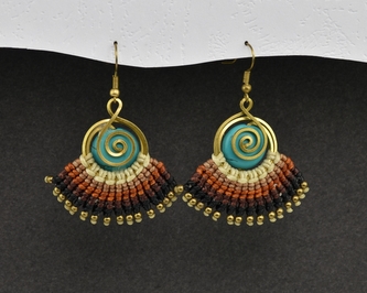 Náušnice drhané s Tyrkenitem - O