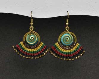 Náušnice drhané s Tyrkenitem - S