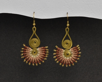 Náušnice drhané Dvojitá spirála - B