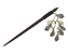 Jehlice do vlasů 18,5 cm, dřevo, velká kovová ozdoba C - hrozen, kosodelníky