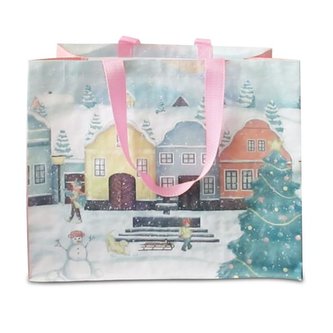 TAŠKA NÁKUPNÍ VÁNOČNÍ VESNIČKA 43X37X21,5CM