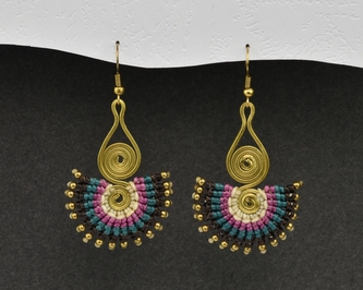 Náušnice drhané Dvojitá spirála - J