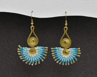 Náušnice drhané Dvojitá spirála - I