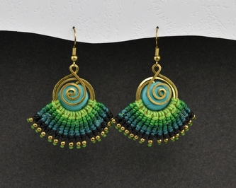 Náušnice drhané s Tyrkenitem - G