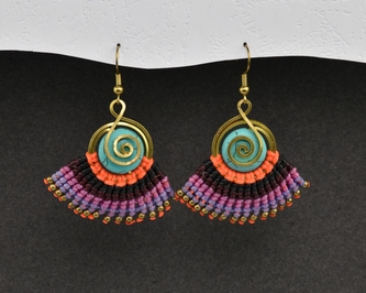 Náušnice drhané s Tyrkenitem - L