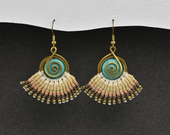 Náušnice drhané s Tyrkenitem - C