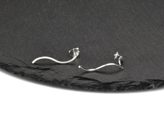 Stříbrné náušnice pevná vlnka