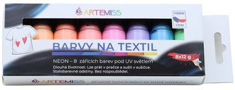 ARTEMISS Sada barev na tmavý textil neonové odstíny 8x12g