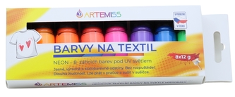 ARTEMISS Sada barev na textil 8x12g neonové odstíny
