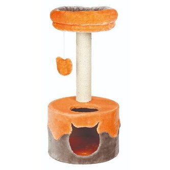 Škrábadlo jednopatrové kulaté NURIA  71 cm, oranžovo/šedé - DOPRODEJ