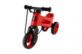 Odrážedlo FUNNY WHEELS Rider SuperSport červené 2v1+popruh,výš.sedla28/30cm nos.25kg v krabici 18m+