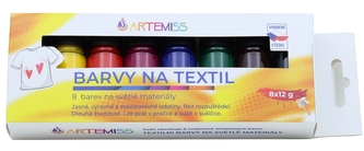 ARTEMISS Sada barev na textil 8x12g