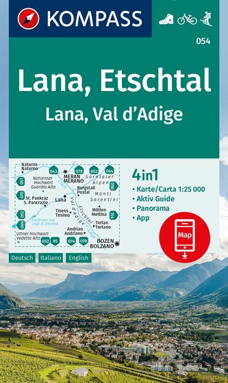KOMPASS Wanderkarte 054 Lana, Etschtal Lana, Val d´Adige 1:25.000