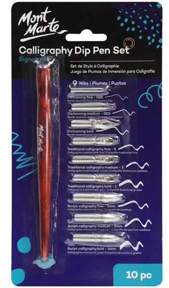 Mont Marte kaligrafická sada, č.0007, 9ks, blistr