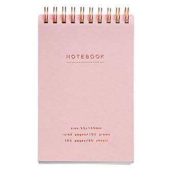 MIQUELRIUS poznámkový blok WIRE-O 90 x 140 mm, 80 listů růžový