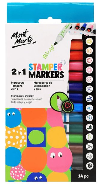 Mont Marte fixy s razítky, č.0199, 14 ks, papírový obal