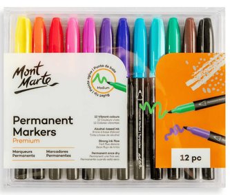 Mont Marte sada permanentních fixů, hrot 1mm, č.0044, 12ks, PP obal