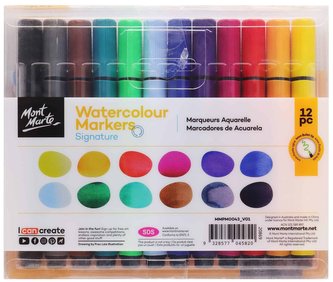 Mont Marte sada akvarelových fixů, 4mm, č. 0043, 12ks, PP obal