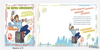 Karnet Bueno B6 + koperta wzór nr 09 Urodziny