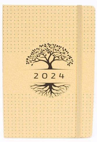 Terminarz 2024 dzienny B6 Bioeco z gumką MIX