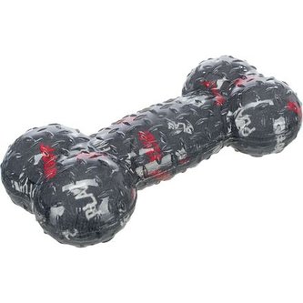 Házecí  kost se zvukem, termoplastická guma, šedá (TPR) 17 cm