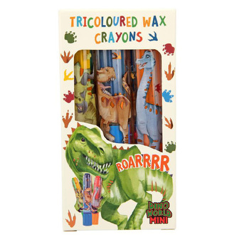 Sada trojbarevných voskovek Dino World, 3 ks v balení