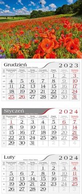 Kalendarz 2024 Trójdzielny Makowa łąka