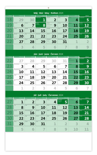 Slovenský trojmesačný kalendár zelený