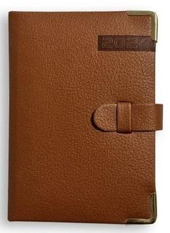 Kalendarz 2024 B7 LUX z zapinką brązowy