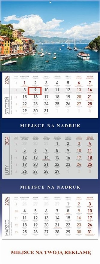 Kalendarz 2024 Trójdzielny Morze