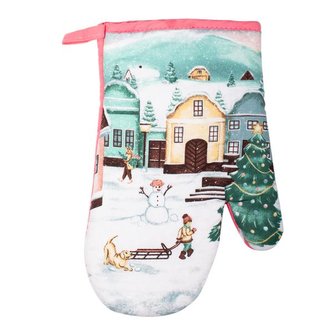 CHŇAPKA KUCHYŇSKÁ VÁNOČNÍ "VESNIČKA" 19X27CM