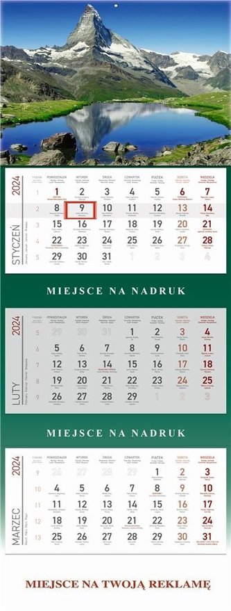 Kalendarz 2024 Trójdzielny Góry